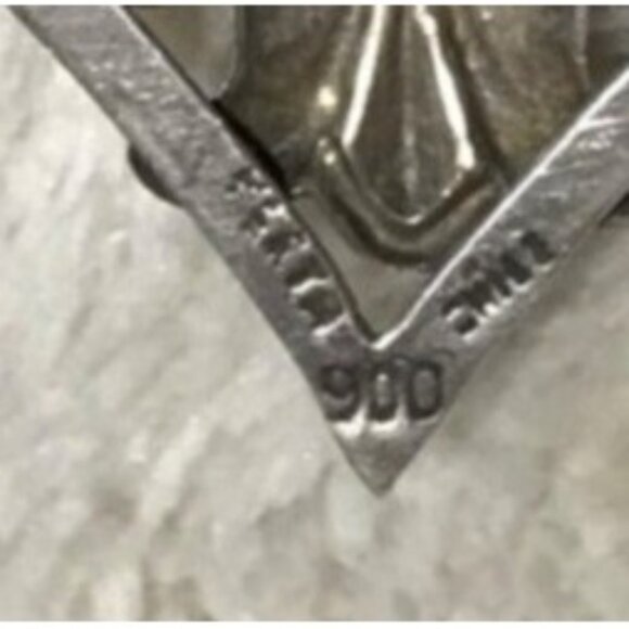 Floral Brooch Art Deco Style Silver Plata 900 Made in Chile 1.5" - Picture 3 of 7